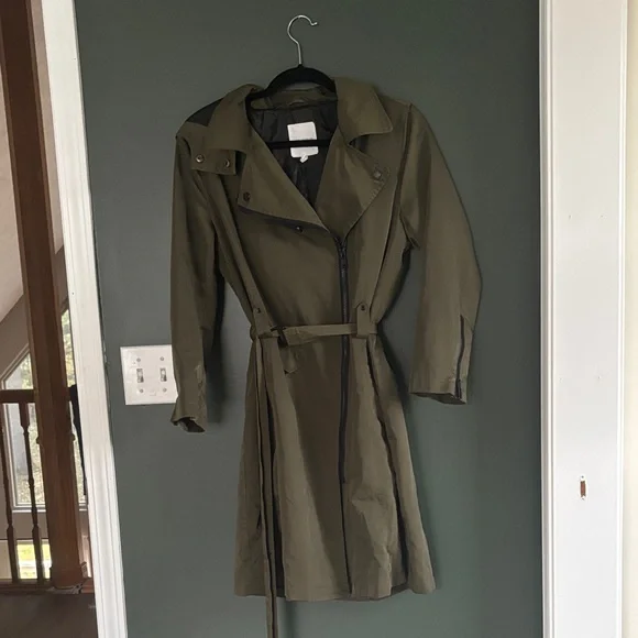 Avec Les Filles Olive Moto Trench Coat - Picture 7 of 8